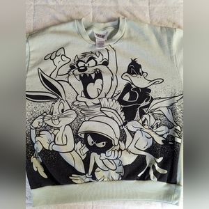 Looney Tunes Sweatshirt Sz M Bugs Bunny Daffy Taz Wile E Coyote Marvin Martin